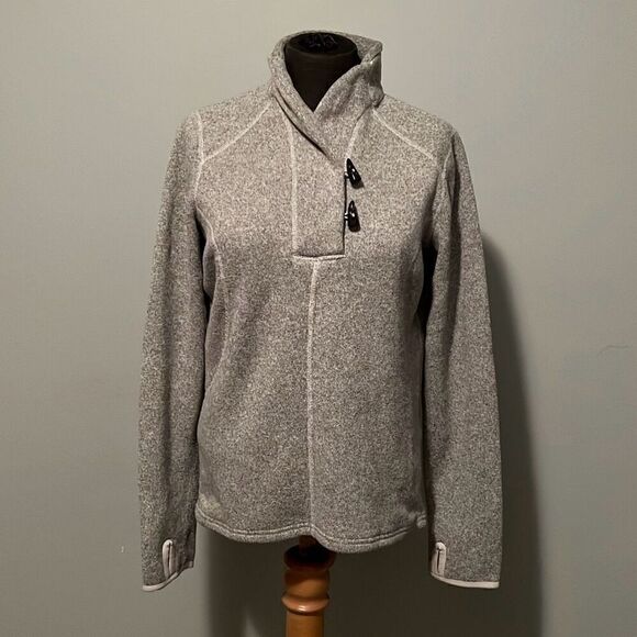 The North Face Tops - The North Face Women’s Oatmeal Gray Button Closure Pullover Sweatshirt